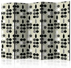 Διαχωριστικό με 5 τμήματα - Black and White Dots II [Room Dividers]