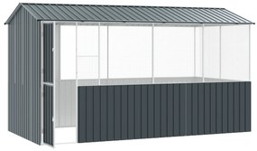 vidaXL Κλουβί Πουλιών  Ανθρακί 215 x 78 x 200 εκ, Γαλβανισμένος Χάλυβας.