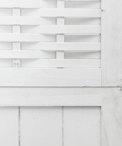 vidaXL Διαχωριστικό Χώρου με 4 Πάνελ Λευκό από Μασίφ Ξύλο Παυλώνιας