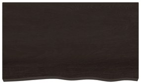 vidaXL Επιφάνεια Τραπεζιού Σκούρο Καφέ 100x60x(2-4)εκ Επεξ. Μασίφ Δρυς