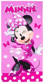 Πετσέτα Θαλάσσης Παιδική Minnie 28 Quick Dry Pink DimCol Θαλάσσης 70x140cm Microfiber
