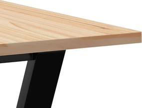 vidaXL Τραπέζι Τραπεζαρίας Πλαίσιο Υ Μασίφ Πεύκο/Ατσάλι