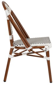 Καρέκλα Κήπου MUTARAZI Λευκό/Μαύρο Αλουμίνιο/Rattan 50x57x85cm - 14840060 - 14840060