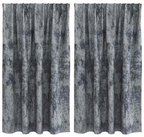vidaXL Κουρτίνα με κουρτίνες 2 pcs Ασημί γκρι 140 x 140 cm Βελούδο