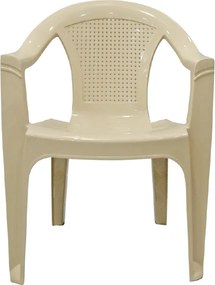Πολυθρόνα "ERMIS" πλαστική σε χρώμα μπεζ 58x58x79