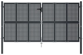 vidaXL Πύλη Κήπου Ανθρακί 300 x 125 εκ. Ατσάλινη