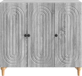 vidaXL Πλαϊνό γραφείο Γκρι Sonoma 89 x 34,5 x 80 εκ Επεξεργασμένο Ξύλο