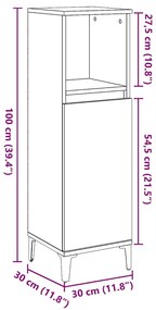 ΝΤΟΥΛΑΠΙ ΜΠΑΝΙΟΥ ΓΚΡΙ ΣΚΥΡΟΔΕΜΑΤΟΣ 30X30X100 ΕΚ. ΕΠΕΞ. ΞΥΛΟ 857110