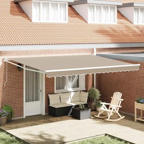 vidaXL Αναδιπλούμενη τέντα Μπεζ 450 x 300 x 165 εκ