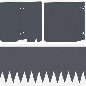 vidaXL Περίγραμμα γκαζόν 20 τμχ. 103 x 25 εκ Steel Ανθρακί