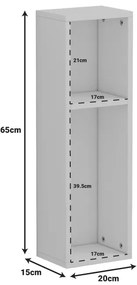Επιδαπέδια Ραφιέρα Racks pakoworld σε λευκή απόχρωση 20x15x65εκ - 230-000044
