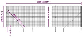 vidaXL Συρματόπλεγμα Περίφραξης Πράσινο 1,8 x 25 μ. με Καρφωτές Βάσεις