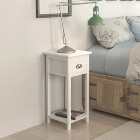 vidaXL Κομοδίνο με 1 Συρτάρι Λευκό