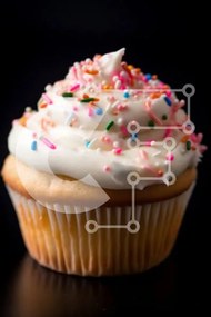 Intra Συλλεκτικό Ξύλινο Παζλ Plywood  4mm - Cupcake με sprinkles Σε Ξύλινο Κουτί - Διαστάσεις: 10x10 cm – 25 κομμάτια