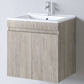 Έπιπλο Μπάνιου Πάγκος Με Νιπτήρα Omega S3BOM060BO0 60x45x60cm Beige Oak Porcelain,Melamine