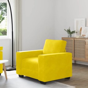 vidaXL Πολυθρόνα Κίτρινη Βελούδινη 100x77x82 εκ.