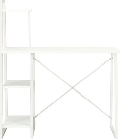 vidaXL Γραφείο με Ράφια Λευκό 102 x 50 x 117 εκ.