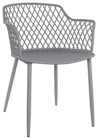 Polypropylene Armchair Jocelyn  Grey with metallic legs 62x55.5x79cm