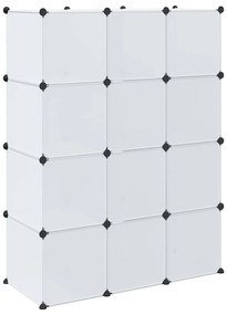 vidaXL Ντουλάπα Σπονδυλωτή 9 Τμήματα Άσπρη 109x36,5x143 εκ.