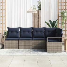 vidaXL Σετ Καναπέ 5 pcs Γκρι συνθετικό ρατάν
