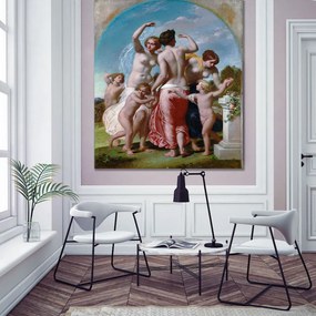 Αναγεννησιακός πίνακας σε καμβά με γυναίκες και παιδιά KNV803 80cm x 120cm