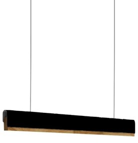 Φωτιστικό οροφής Rafmole led μαύρο μέταλλο-ξύλο 120x7.5εκ Υλικό: METAL - WOOD 342-000059