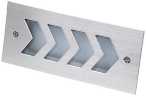 GloboStar WALLLIGHT-ARINA 90670 Χωνευτό Φωτιστικό Τοίχου LED 6W 660lm 120° DC 24V Αδιάβροχο IP67 Μ17 x Π7 x Υ5.5cm Θερμό Λευκό 3000K - Ανοξείδωτο Ατσάλι - 3 Years Warranty - 90670