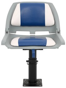 vidaXL Κάθισμα Σκάφους Πτυσσόμενο 2 τεμ. Μπλε/Λευκό 48x51x41 εκ.