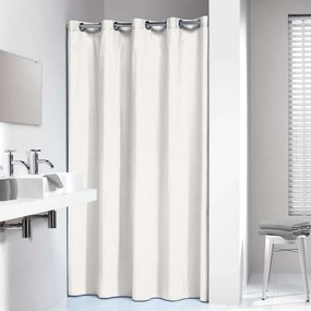 Κουρτίνα Μπάνιου Υφασμάτινη Coloris Off White Sealskin 180Πx200Υ Cotton-Polyester