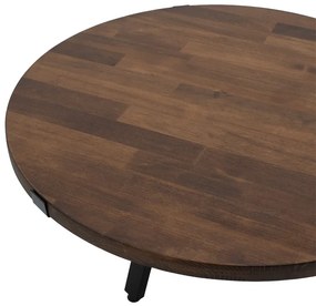 Τραπέζι σαλονιού Zenith pakoworld ξύλο πεύκου 35mm καρυδί Φ80x39εκ - Ξύλο - 197-000150