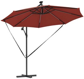 vidaXL Ομπρέλα Cantilever Banana Τερακότα 294 x 294 x 248 cm