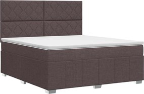 vidaXL Κρεβάτι box spring με στρώμα Σκούρο Καφέ 180 x 200 cm Ύφασμα