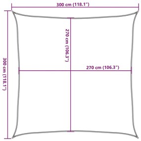 Πανί Σκίασης Καφέ 3 x 3 μ. από HDPE 160 γρ./μ² - Καφέ