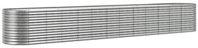 vidaXL Ζαρντινιέρα Ασημί 512x80x68 εκ. Ατσάλι με Ηλεκτρ. Βαφή Πούδρας