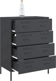 vidaXL Μπουφές Ανθρακί 68x39x89 εκ. από Ατσάλι