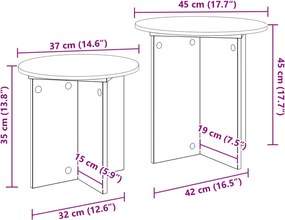 vidaXL Σετ βοηθητικά τραπεζάκια με αποθήκευση 2 pcs Artisan Δρυς