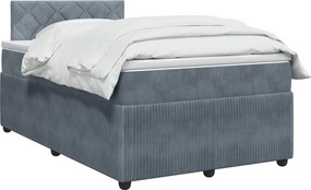 vidaXL Κρεβάτι box spring με στρώμα Σκούρο Γκρι 120 x 200 cm Βελούδο