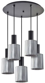 Φωτιστικό Οροφής Adept Tube 77-8488 40x40x300cm 5xE27 60W Black-Smoke Homelighting