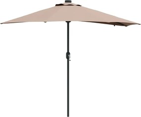 vidaXL Ομπρέλα Κήπου Taupe 294 x 150 x 223 εκ Πολυεστέρας και Χάλυβας