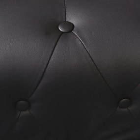 vidaXL Γωνιακός Καναπές Chesterfield 5 Θέσεων Μαύρος από Συνθετικό Δέρμα
