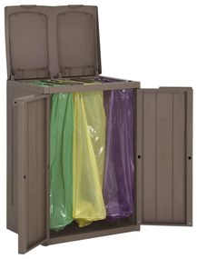vidaXL Κάδος Απορριμμάτων με 2 Πόρτες Καφέ 65 x 45 x 88 εκ. από PP