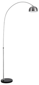 00989 GloboStar® GLOBOSTAR® PRAGUE 00989 Μοντέρνο Επιδαπέδιο Φωτιστικό με Ντουί 1 x E27 AC 220-240V IP20 - Νίκελ Βούρτσας - Μ90 x Π29.5 x Υ180cm