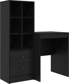 vidaXL Γραφείο με συρτάρι με ράφι με αποθήκευση 2 pcs Μαύρη Οξυά