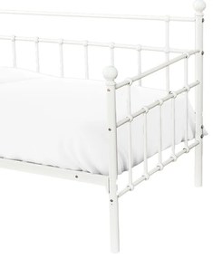 Κρεβάτι-Καναπές Havelock λευκό μεταλλικό 90x190x98εκ 194x95.7x98 εκ.
