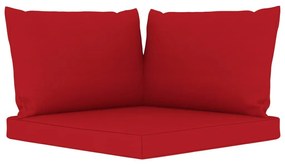 Καναπές Κήπου Τετραθέσιος με Κόκκινα Μαξιλάρια - Κόκκινο