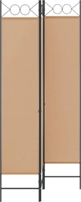 vidaXL 3-Panel Room Divider Μπεζ 120 x 200 cm Ύφασμα