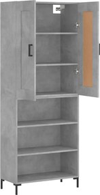 vidaXL Ντουλάπι Γκρι Σκυροδέματος 69,5x34x180 εκ. Επεξεργασμένο Ξύλο