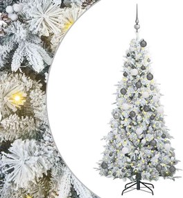 vidaXL Τεχνητό Χριστουγεννιάτικο Δέντρο με Άξονα με βάση Λευκό 180 cm