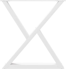 vidaXL Πόδια Τραπεζαρίας 2 τεμ. Λευκά 70x(72-73,3) εκ. Ατσάλι