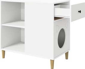 vidaXL Σπίτι Γάτας Λευκό 72 x 42.5 x 70 εκ. Επεξεργασμένο ξύλο